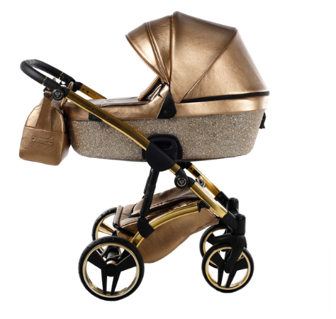 Junama Glitter 04 Gold Bērnu rati 2in1