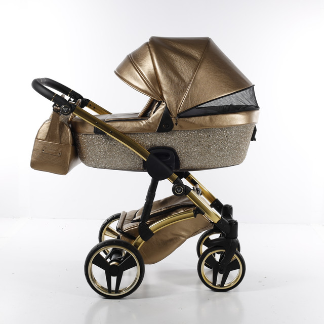 Junama Glitter 04 Gold Bērnu rati 2in1