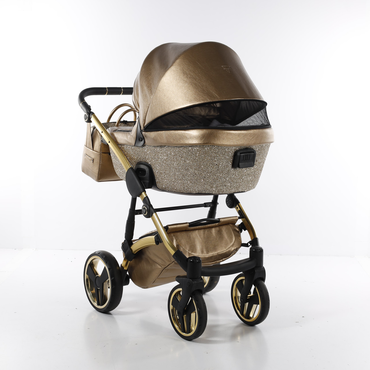 Junama Glitter 04 Gold Bērnu rati 2in1