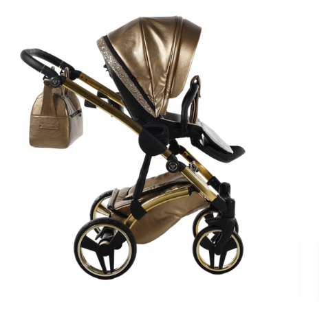 Junama Glitter 04 Gold Bērnu rati 2in1