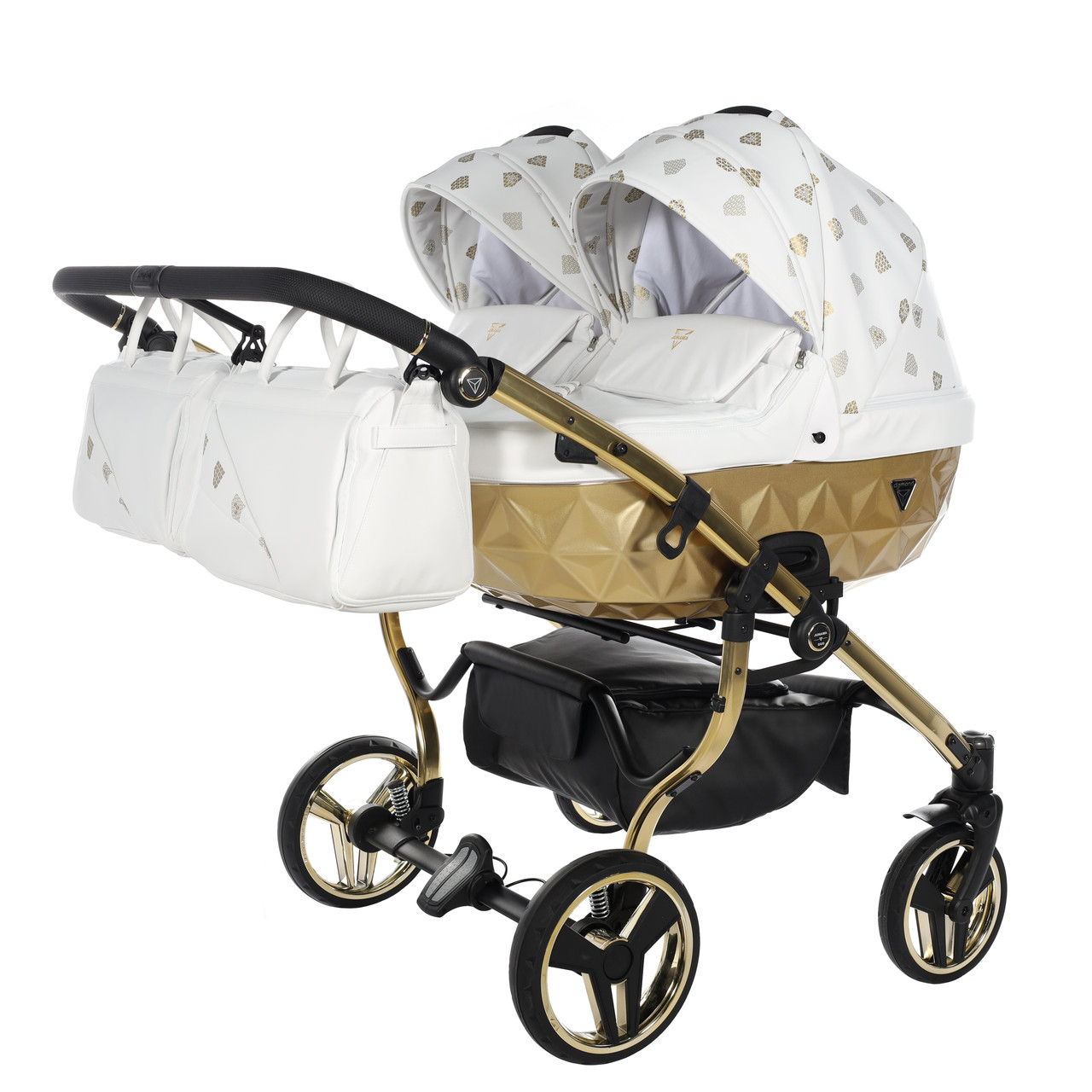 Junama Glow Duo 02 White Gold Dvīņu rati 2in1