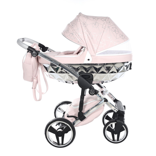 Junama Heart 06 Pink silver Bērnu rati 2in1