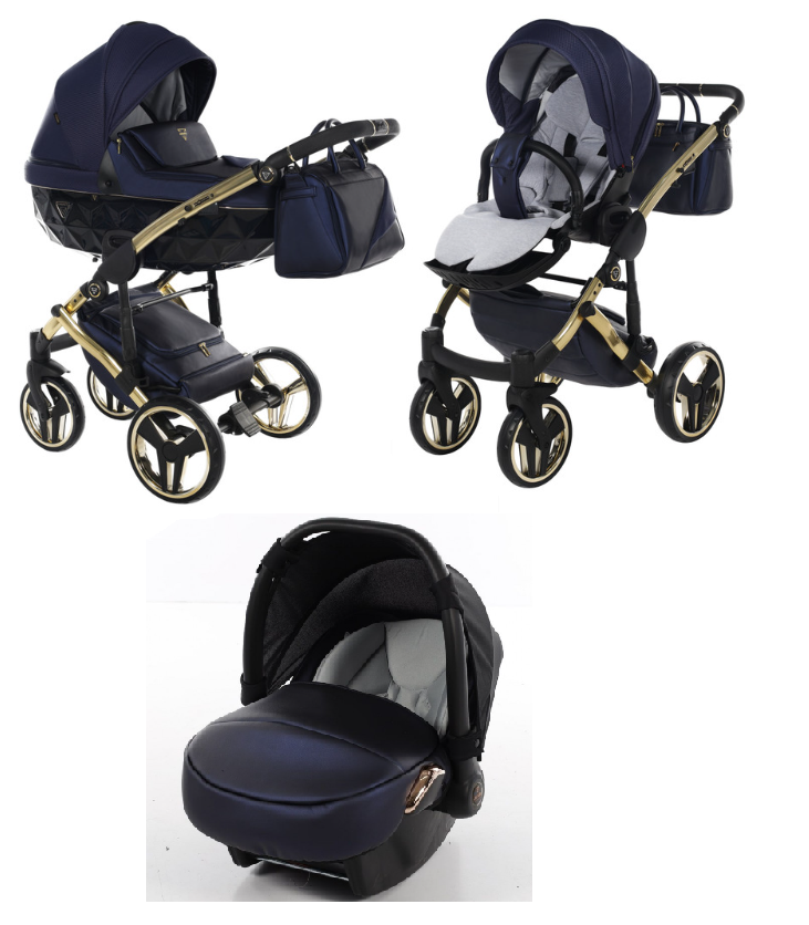 Junama Saphire Col.01 Navy Blue Bērnu rati 3in1