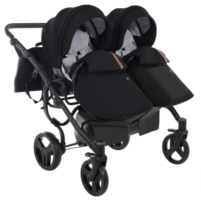 Junama Space Duo 04 Black Dvīņu rati 3in1