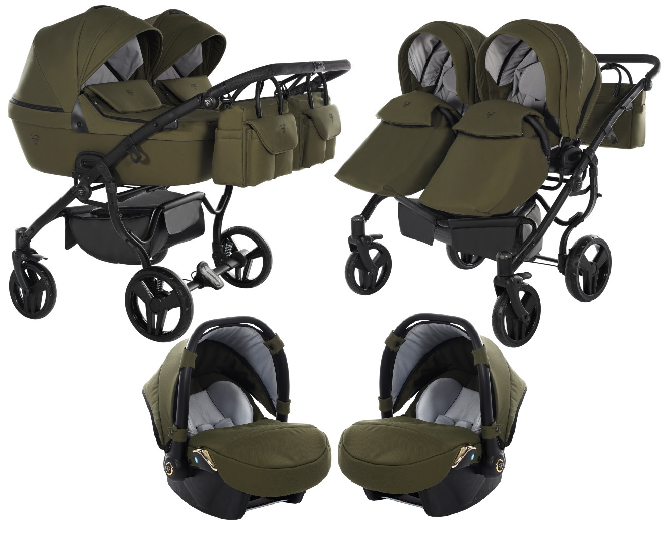 Junama Termo Line Tex Duo 03 Olive Dvīņu rati 3in1