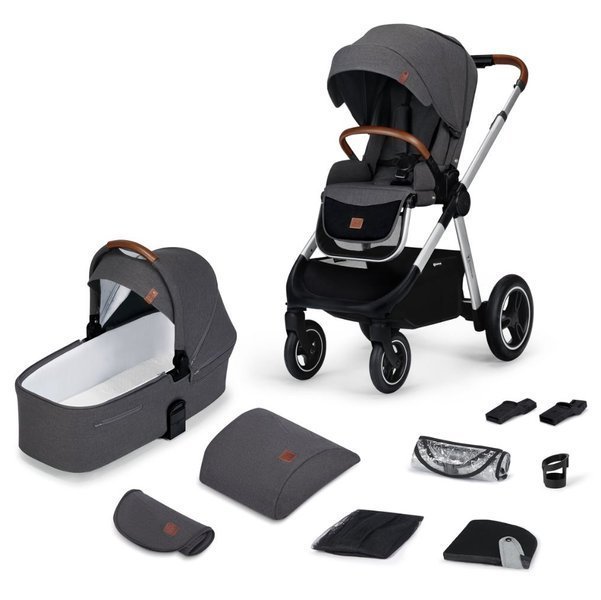 Kinderkraft Everyday Dark Grey Silver Frame Bērnu rati 2in1