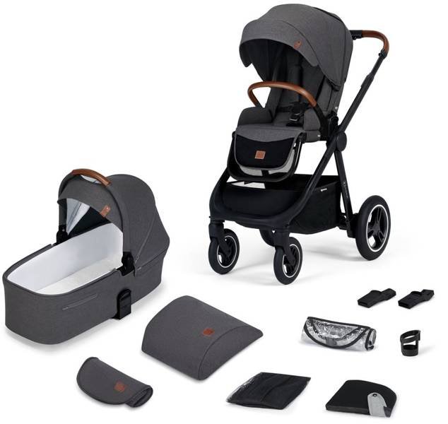 Kinderkraft Everyday Dark Grey Black Frame Bērnu rati 2in1