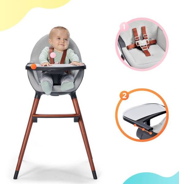 KinderKraft Finix Grey 2 in 1 Barošanas krēsls