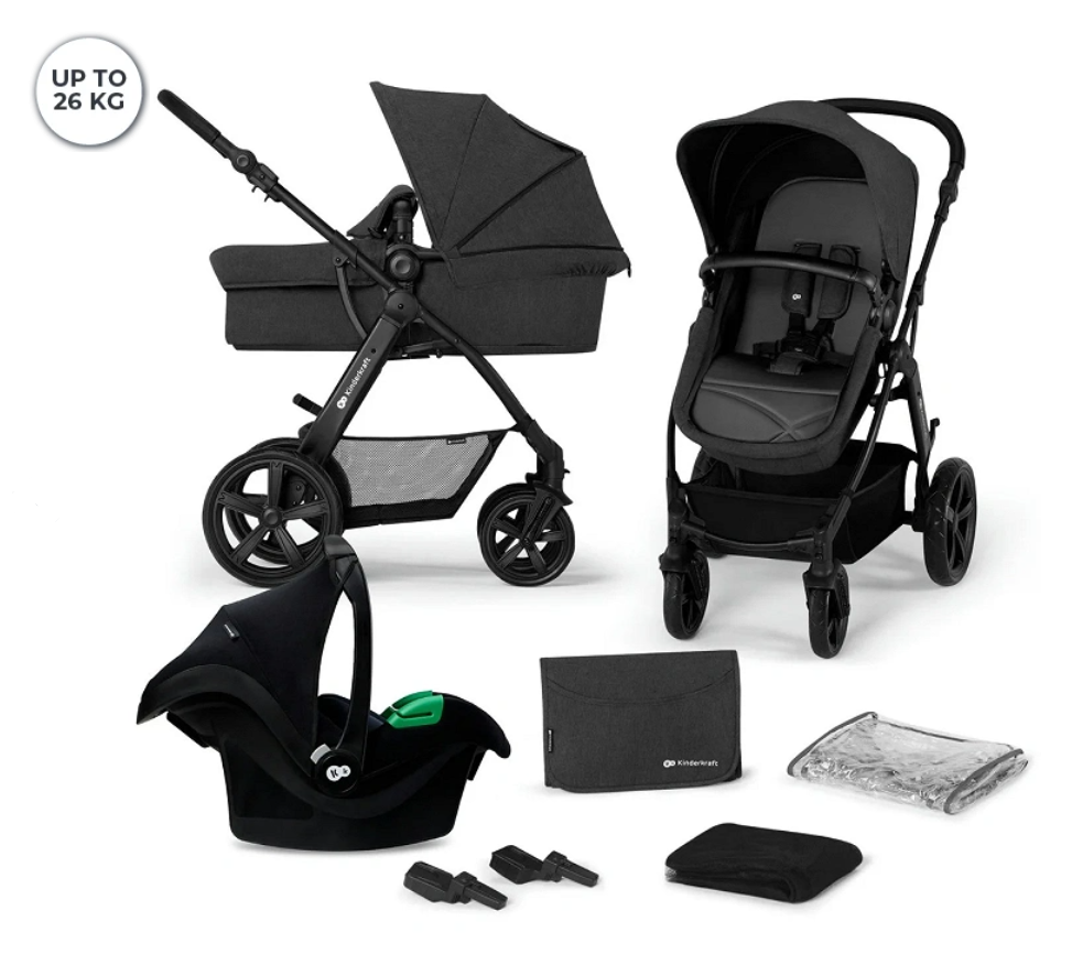 Kinderkraft Moov CT Black Bērnu rati 3in1