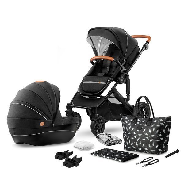 Kinderkraft Prime Black Bērnu rati 2in1