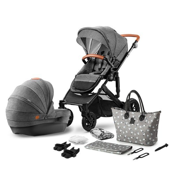 Kinderkraft Prime Grey Bērnu rati 2in1