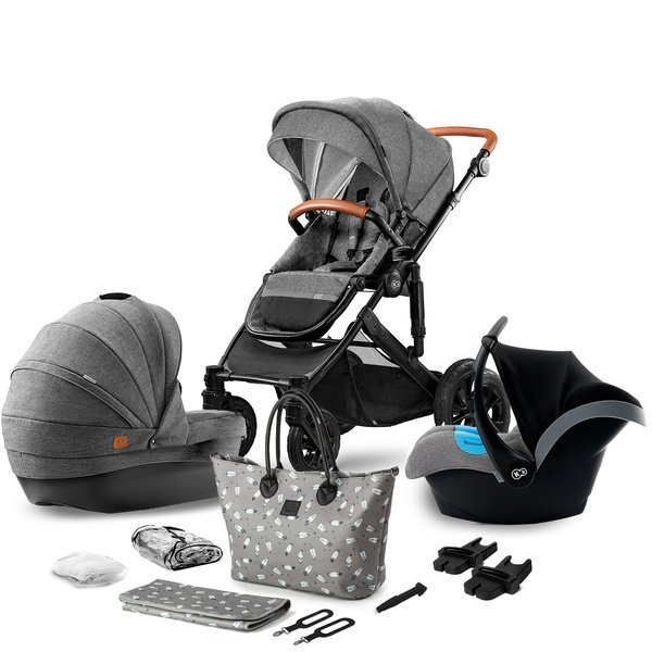 Kinderkraft Prime Grey Bērnu rati 3in1