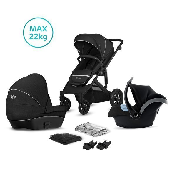 Kinderkraft Prime Lite Black Bērnu rati 3in1