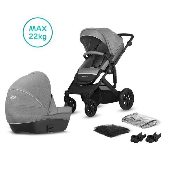 Kinderkraft Prime Lite Grey Bērnu rati 2in1