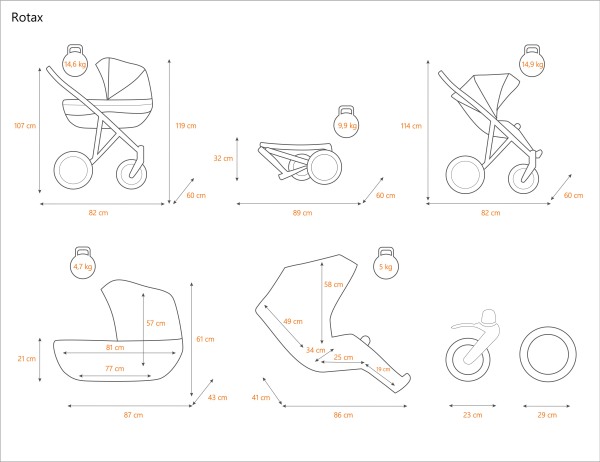 Kunert Rotax Grey Детская коляска 2в1