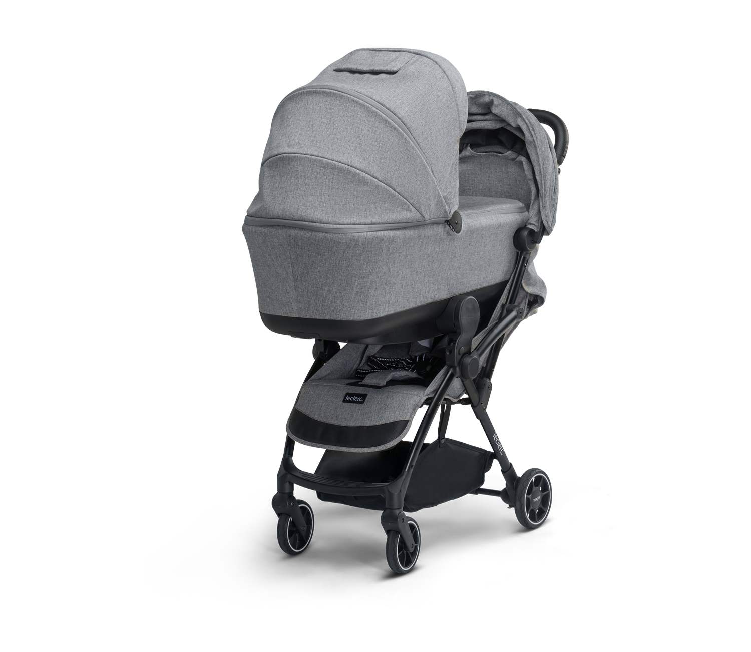 Leclerc Baby Influencer Grey Melange Детская коляска 2 в 1