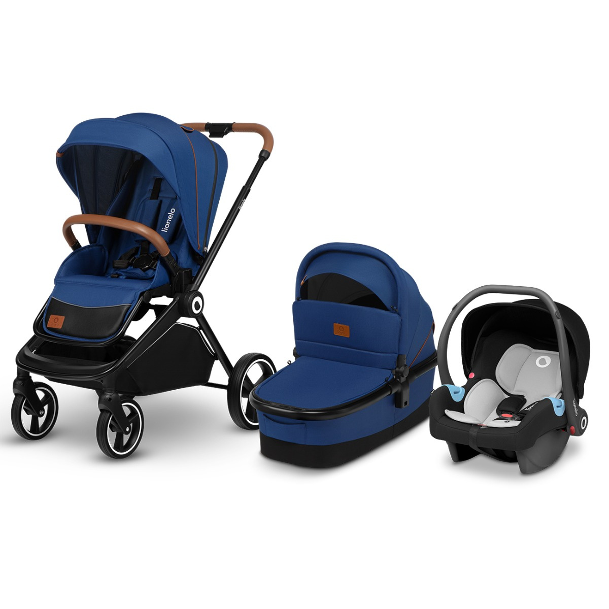 Lionelo Mika Blue Navy Bērnu rati 3in1