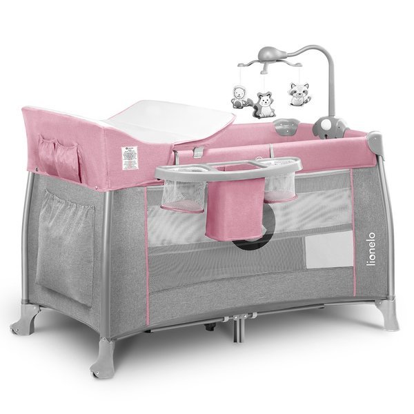 Lionelo Thomi Pink Baby 2in1 Ceļojumu gulta