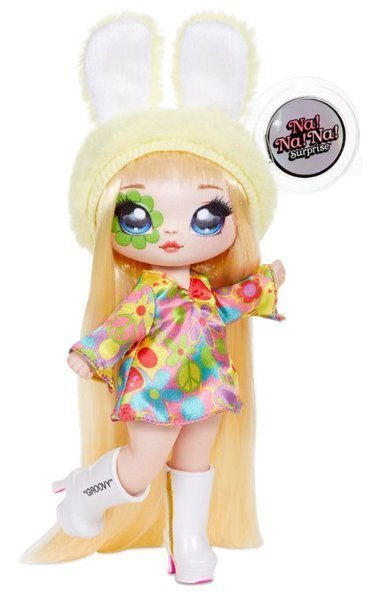 Na! Na! Na! Surprise 2-in-1 Fashion Doll & Plush Pom with Confetti Balloon Bebe Groovy