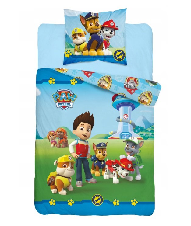 Nickelodeon Paw Patrol Kokvilnas gultas veļas komplekts no 2 daļām 140x200