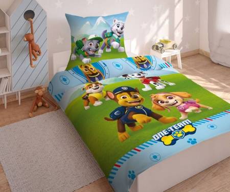 Nickelodeon Paw Patrol Kokvilnas gultas veļas komplekts no 2 daļām 140x200