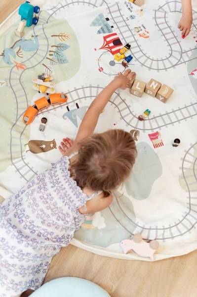 Play&Go Игровой коврик-мешок для игрушек Railway