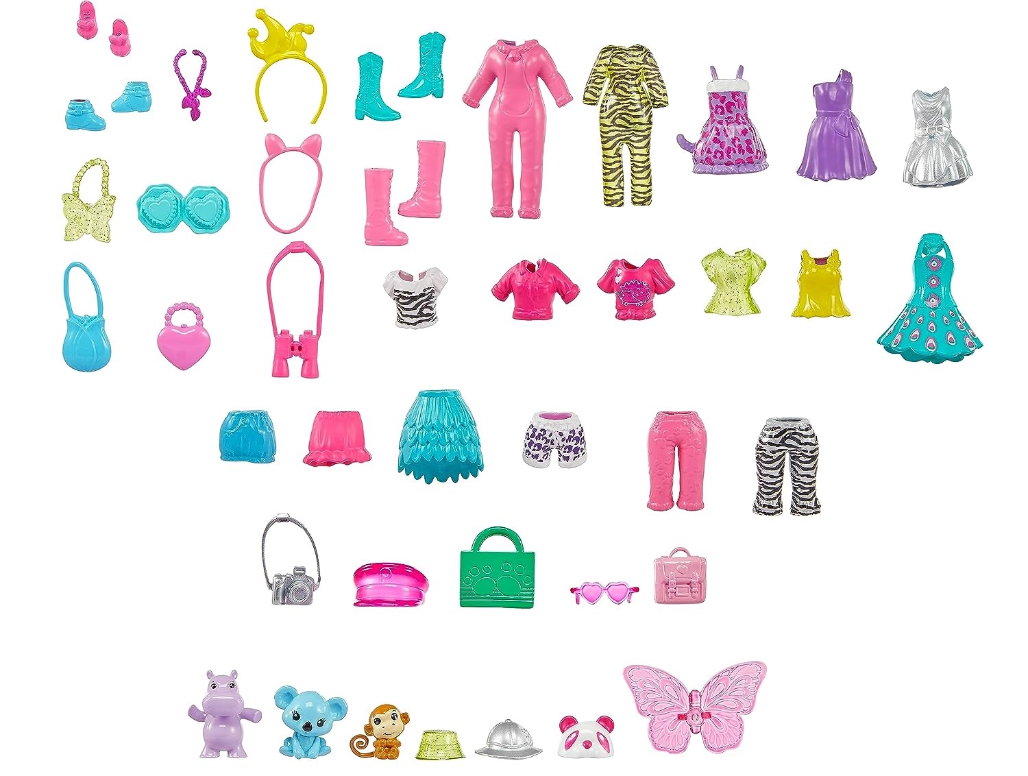 Polly Pocket Pet Fashion Deluxe Collection HKW11 4 Lelles + Garderobe