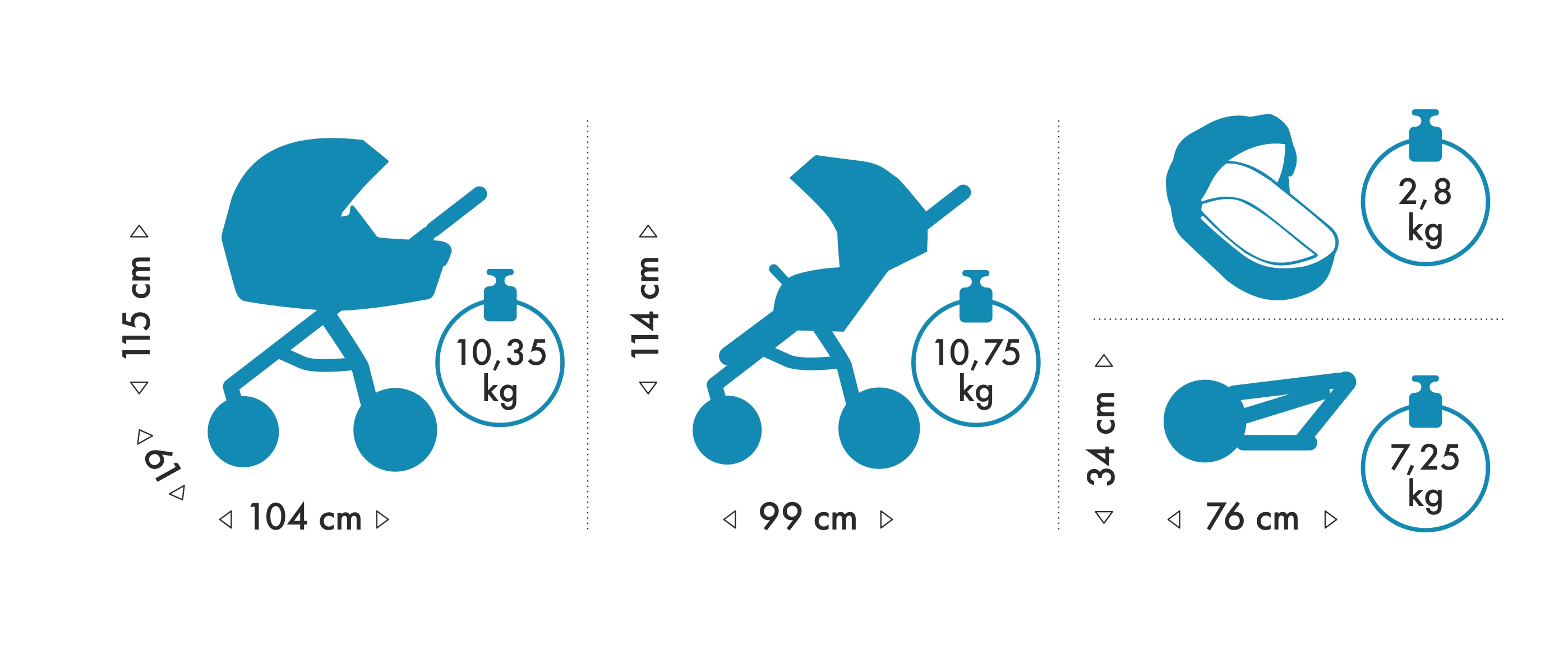 Tutis Leo Brown 104 Bērnu rati 3in1
