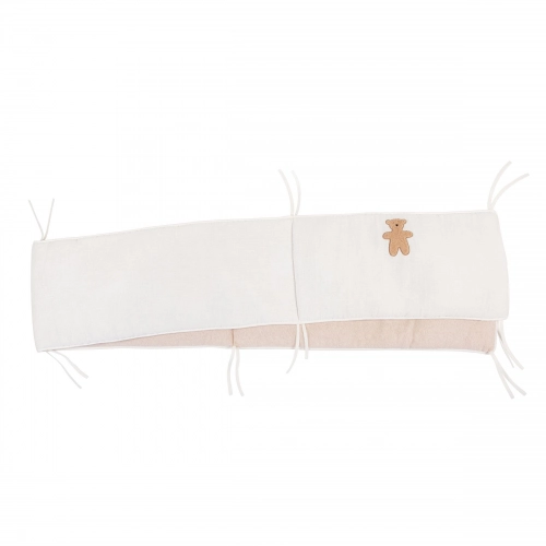 Aizsargs manēžai Divvpusējs 340 сm Childhome Teddy Jersey Melange Beige / Muslin
