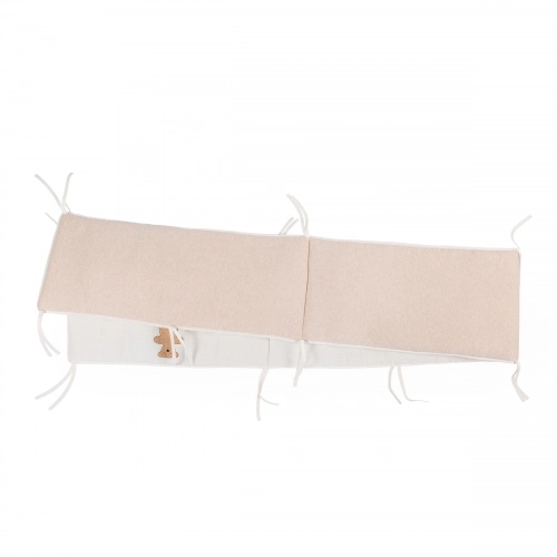 Aizsargs manēžai Divvpusējs 340 сm Childhome Teddy Jersey Melange Beige / Muslin