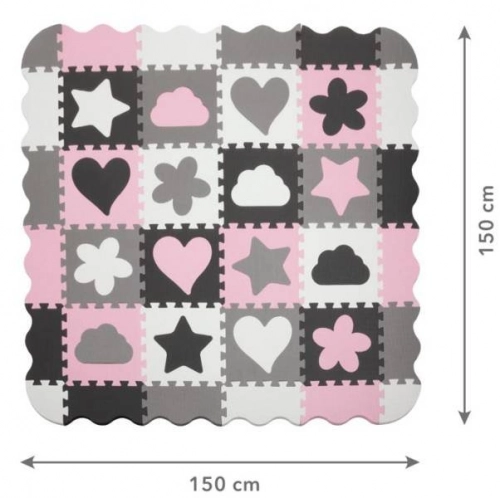 Развивающий коврик Пазл Kidwell Happy Love 30x30 см из 36 элементов