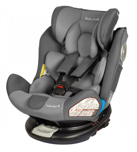 BabySafe Labrador Grey black Bērnu autosēdeklis 0-36 kg