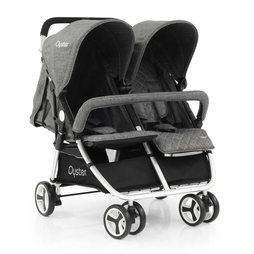 BabyStyle Oyster Twin Grey Dvīņu ratiņi