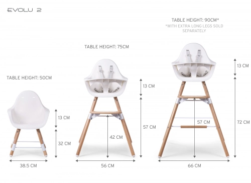 Стульчик для кормления 2в1 Childhome Evolu 2 Natural White