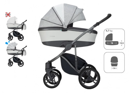 Bebetto Bresso Grey 22 Bērnu rati 2in1