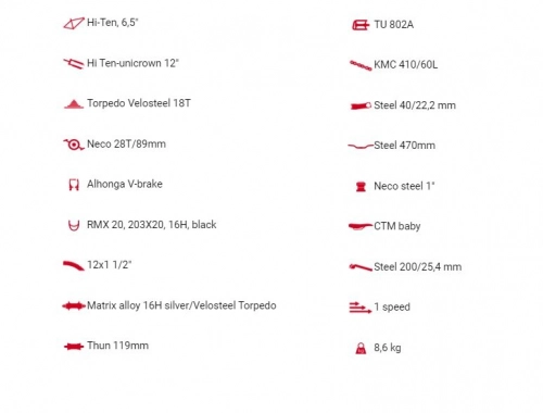 Bērnu divritenis velosipēds CTM Billy 12 collas 42.001