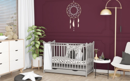 Детская кроватка с ящиком Bobas Julia Grey 120x60 см