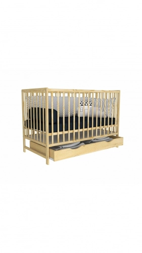 Детская кроватка с ящиком Bobas Magda natural 120x60 cm