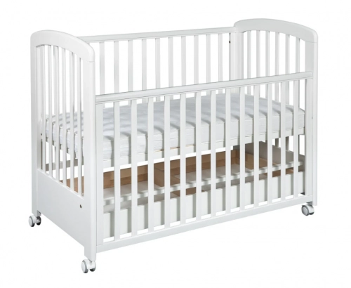 Детская кроватка с ящиком и опускающейся боковиной TROLL Nina Lux White COT-NN0027-WH