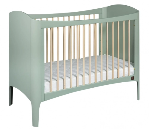 Bērnu gulta ar noņemamu sānu TROLL COT WAVE Green/Natural