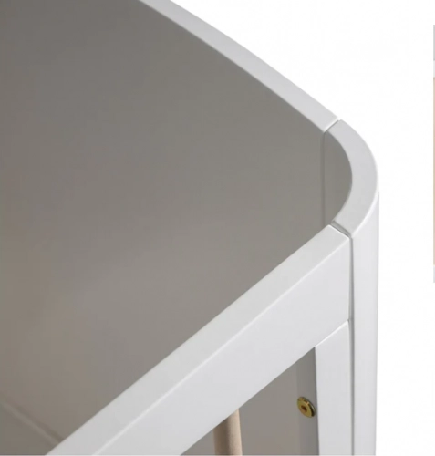 Детская кроватка со снимающийся боковиной TROLL COT WAVE White/wax