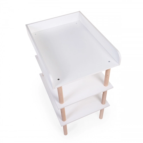 Детский пеленальный столик с полками Childhome Natural White