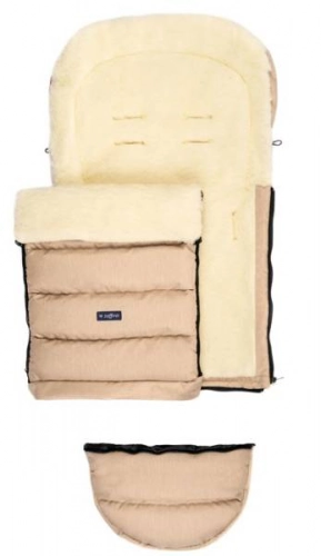 Спальный мешок для коляски на овечьей шерсти Zaffiro iGROW Wool Melange beige