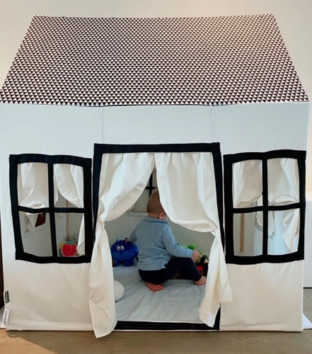 Bērnu rotaļu mājiņa 125x95x145 сm Childhome Black white