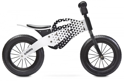 Детский велосипед/бегунок с деревянной рамой Caretero Toyz Enduro Black
