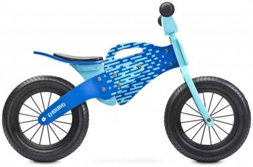 Детский велосипед/бегунок с деревянной рамой Caretero Toyz Enduro Blue