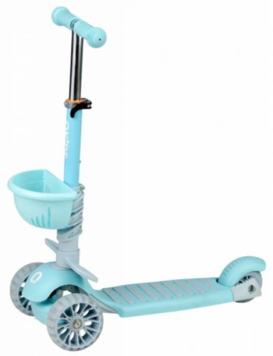 Трехколесный самокат c ручкой Qkids 3in1 Blue