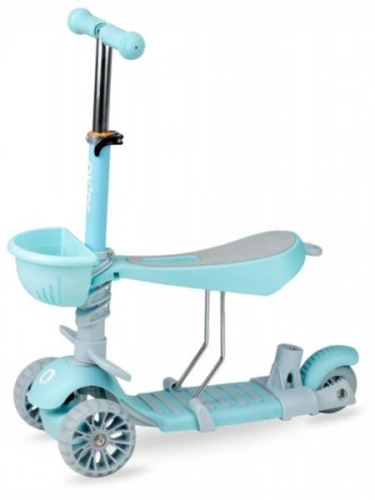 Трехколесный самокат c ручкой Qkids 3in1 Blue