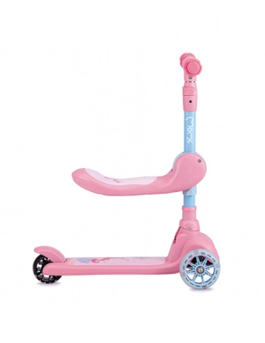 Трехколесный cамокат c сиденьем 2in1 Momi Kiuru Pink