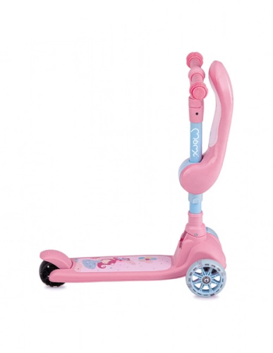 Трехколесный cамокат c сиденьем 2in1 Momi Kiuru Pink